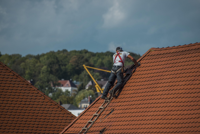 Roofing work in progress